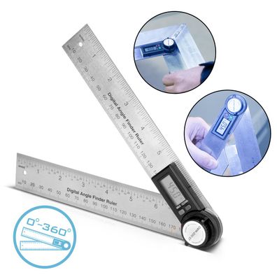 Stahlwerk Digitaler Winkelmesser DWM-200 ST mit 180 mm Messbereich 360°