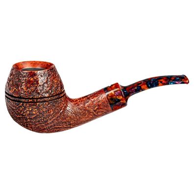 VAUEN Pfeife Harlekin 546, braun, sandgestrahlt, 9mm Filter, Weißpunkt Limitiert