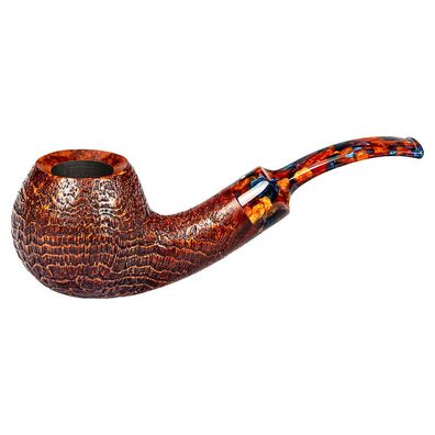 VAUEN Pfeife Harlekin 537, braun, sandgestrahlt, 9mm Filter, Weißpunkt Limitiert