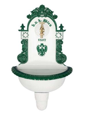 Wandbrunnen Waschbecken Brunnen 72cm Alu Garten im antik Stil fountain garden