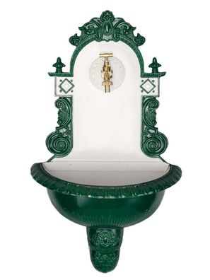 Nostalgie Waschbecken Brunnen Wandbrunnen 71,5cm Alu Garten fountain garden
