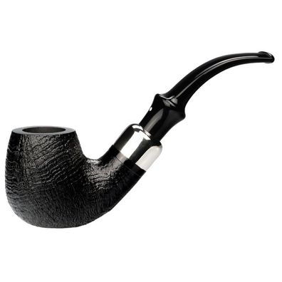 VAUEN Pfeife Royal 515, schwarz, sandgestrahlt, 9mm Filter, Weißpunkt