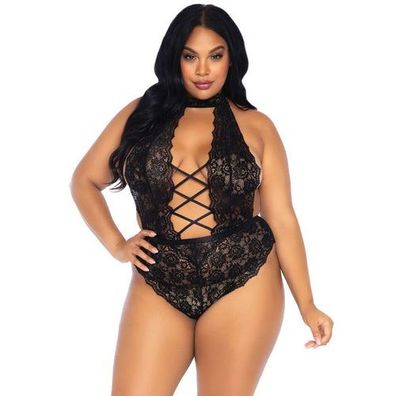 LEG AVENUE - Body ohne Cups mit Blumenspitze Plus Size