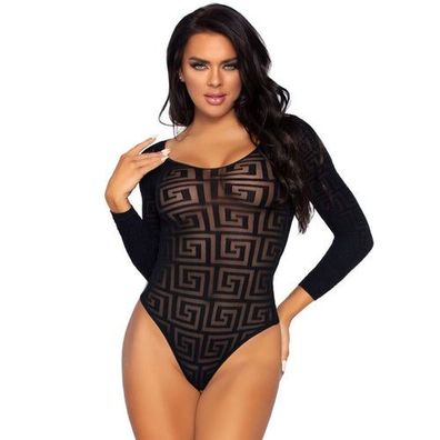 LEG AVENUE - Mosaic Snap Crotch Bodysuit One Size (Einheitsgröße)