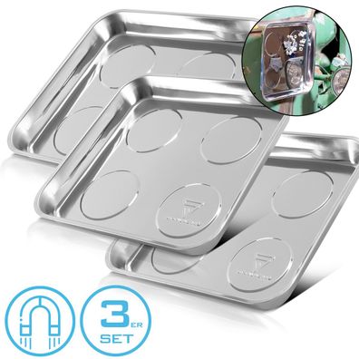 Stahlwerk Magnetschale MS-30 ST 3er Set 270 x 292 x 30mm Magnetteller Haftschale