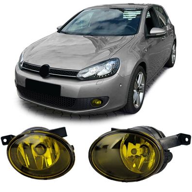 Klarglas Nebelscheinwerfer Set Gelb für VW Golf 6 VI Caddy Jetta Tiguan Touran