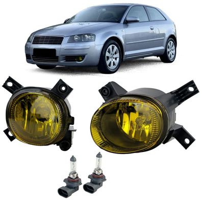 Klarglas Nebelscheinwerfer Set Gelb für Audi A3 8P1 8P7 A4 B7 8E B6 8H
