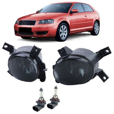Klarglas Nebelscheinwerfer Set Schwarz Smoke für Audi A3 8P1 8P7 A4 B7 8E B6 8H