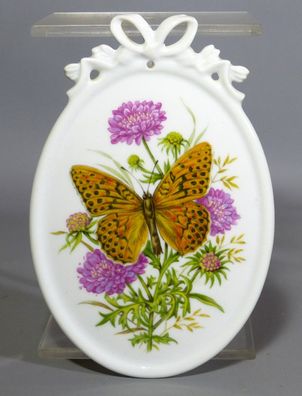 Köngl. pr. Tettau Porzellan Bavaria Tetta Atelier Schmetterling Kaisermantel Wandbild