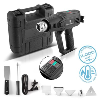 Stahlwerk HP-2000 PRO 2.000 Watt starke Heißluftpistole und Heißluftfön