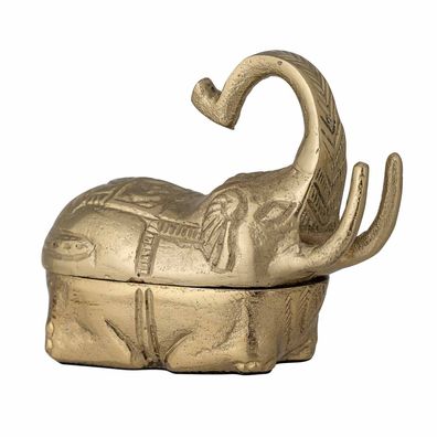 Bloomingville 82053685 Schatulle Elefant inna, Brass, Aluminium