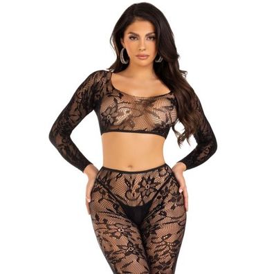 LEG AVENUE – Set aus kurzem Top & Strumpfhose