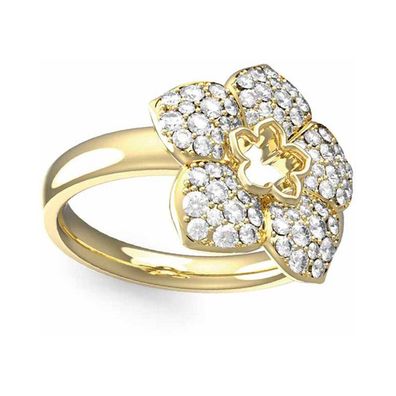 Dezenter, vergoldeter, glänzender Winterblumenring