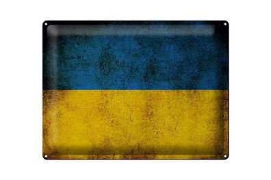 Blechschild 40 x 30 cm National Flagge Ukraine Fahne