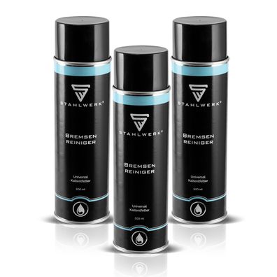 Stahlwerk 3 x Bremsenreiniger und Kaltentfetter zum Reinigen 500 ml