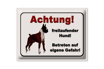 Blechschild 40 x 30 cm Achtung freilaufender Hund