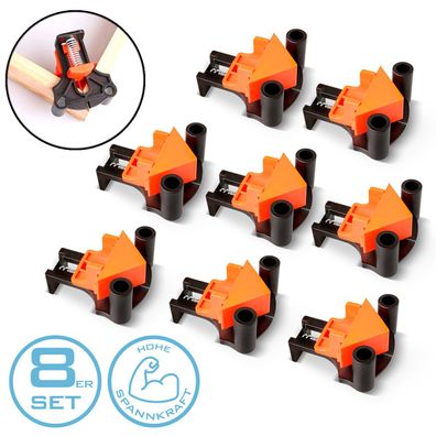 Stahlwerk Eckenspanner 8er Set 60° / 90° / 120° Winkelspanner / Winkelklemme
