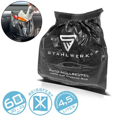 Stahlwerk Automüllbeutel 60 Stück 4,5 Liter 23 x 30 cm extra starke Abfallbeutel