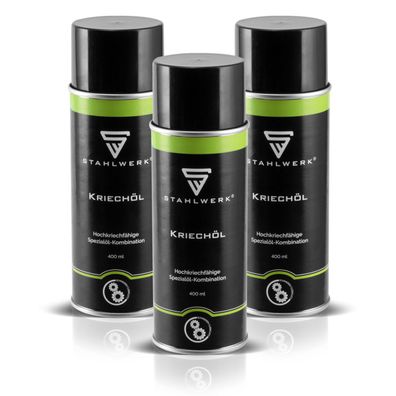 Stahlwerk 3er Set Profi-Kriechöl zum Sprühen Schmiermittel 400 ml Dose