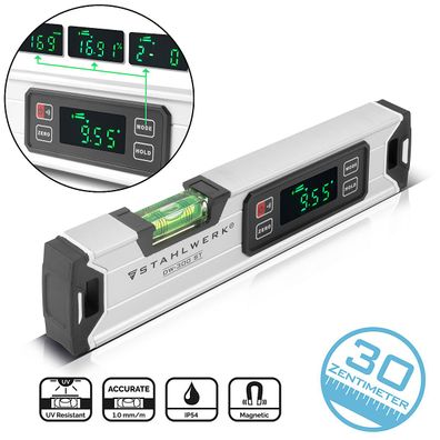 Stahlwerk Digitale Wasserwaage DW-300 ST aus Aluminium mit 300 mm Länge