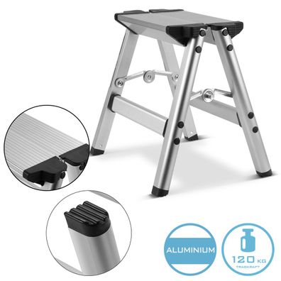 Stahlwerk Klapptritt KT-1 ST mit 120 kg Tragkraft Aluminium-Leiter Klappleiter