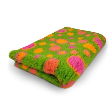 Vet Bed Hundedecke Hundebett Schlafplatz 150 x 100 cm grün Kreise orange-pink