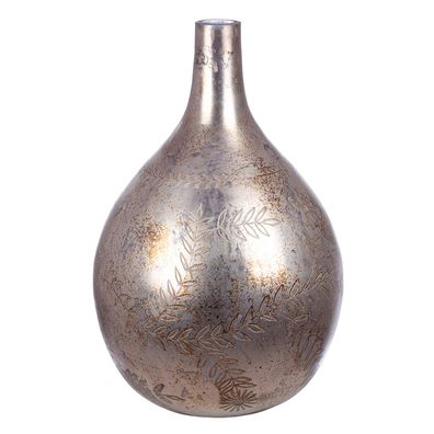 Gilde Bodenvase, "Peso", Blumenmotiv, Glas, grau, VE 1, L. 34 cm, B. 34 cm, H. 56