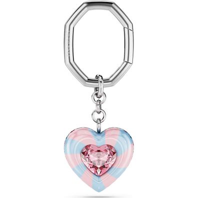 Swarovski Dulcis Schlüsselanhänger, Herzschliff, Herz, Mehrfarbig, Rhodiniert