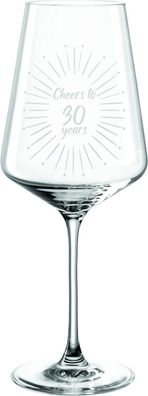 Leonardo Puccini Weinglas 560ml mit Gravur Cheers to 30 years - Geschenk 30. Gebur