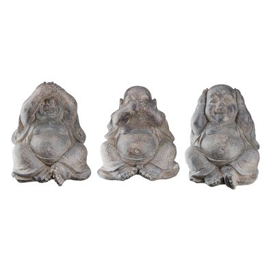 Gilde Figur, Buddha, "Pandara", Kunstharz, braun, L. 20.5 cm, B. 20.5 cm, H. 22