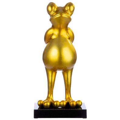 Gilde Skulptur, Frosch, "Frog", Kunstharz, goldfarben, VE 1, L. 30 cm, B. 30 cm,