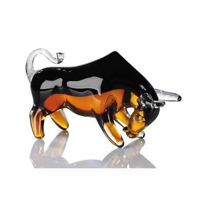 Casablanca Glasart, Figur, Stier, Glas, braun, schwarz, , L. 7 cm, B. 21 cm, H