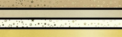 5X Heyda 204875500 Faltstreifen-Set für Fröbelsterne, B/H: 1,5 cm × 45 cm, 120 g/m²