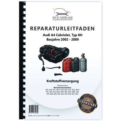 Audi A4 Cabriolet 2002-2009 Kraftstoffversorgung Benzin USA Reparaturanleitung