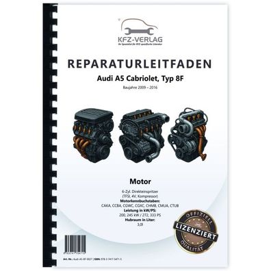 Audi A5 Typ 8F 2009-2016 6-Zyl. 3,0l Benzinmotor 272-333 PS Reparaturanleitung