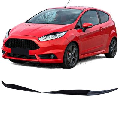 Scheinwerferblenden Böser Blick Schwarz Glanz für Ford Fiesta 2012-2017