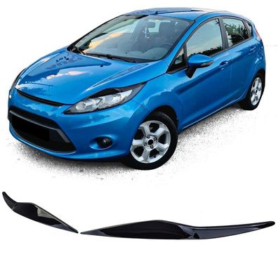Scheinwerferblenden Böser Blick Schwarz Glanz für Ford Fiesta 2008-2012