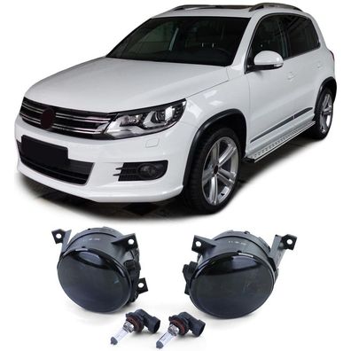 Klarglas Nebelscheinwerfer Schwarz Smoke für VW Caddy Tiguan Touran EOS Polo 6R
