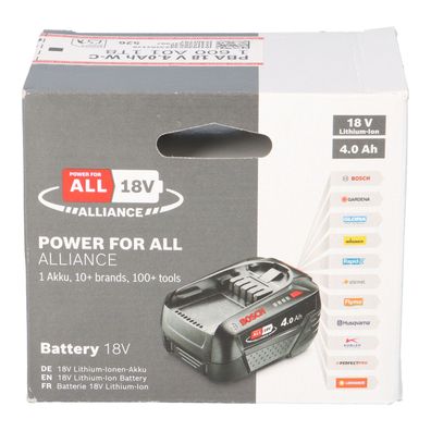 Bosch Akku Pack PBA 18V 4.0Ah W-C 18 Volt System 4.0Ah Batterie