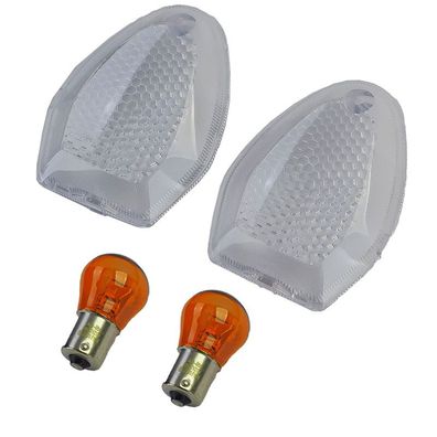 Motorrad Blinker Blinkergläser Weiss für Suzuki DL V-Strom GSF GSR GSX F S