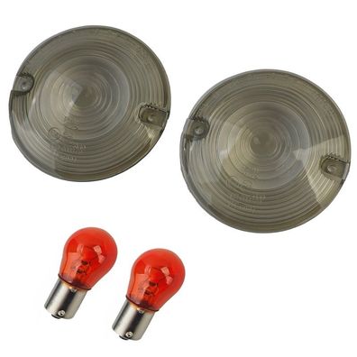 Motorrad Blinkerglas Blinkergläser Getönt für Harley Davidson Touring FLH / FLT