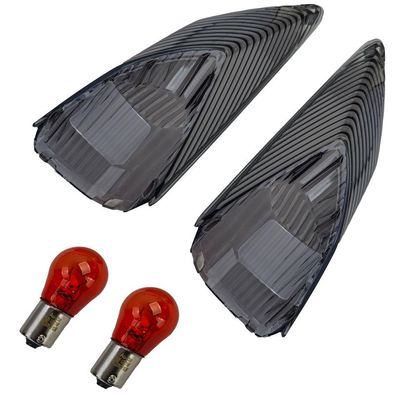 Motorrad Blinkergläser Smoke getönt inkl. Leuchtmittel hinten für Suzuki