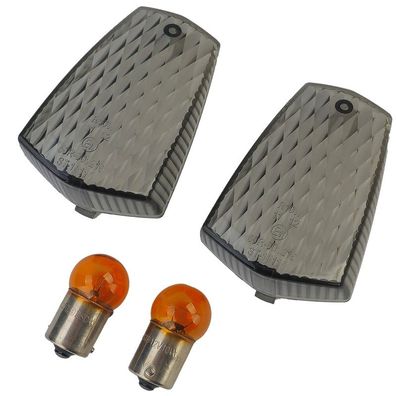 Motorrad Blinkergläser Blinker Paar Smoke für Yamaha FZR FZ XJR XJ TDM 600-1300