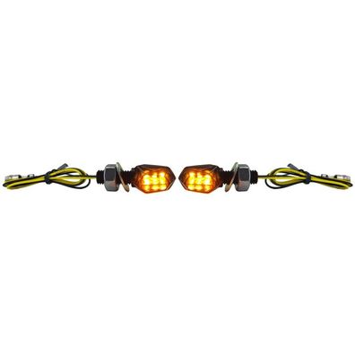 Motorrad LED Mini Blinker Tiny Schwarz Miniblinker Universal mit E-Prüfzeichen