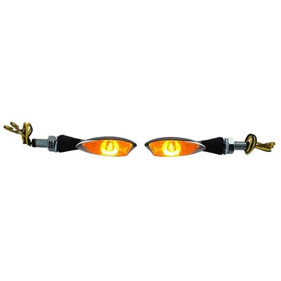 Motorrad LED Mini Blinker Morella Chrom mit E-Prüfzeichen