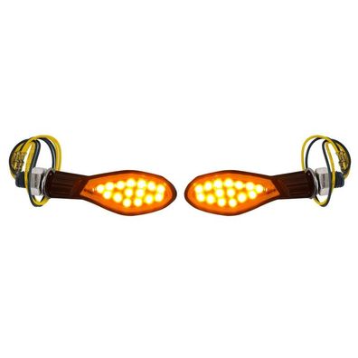 Motorrad LED Universal Mini Blinker GHOST / SCOOP Schwarz mit E-Prüfzeichen
