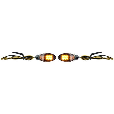 Motorrad LED Mini Blinker Custom Drop Style Miniblinker Schwarz + E-Prüfzeichen