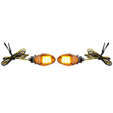 Motorrad LED Mini Blinker Custom Drop Style Miniblinker Chrom mit E-Prüfzeichen