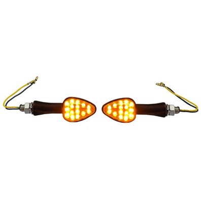Motorrad LED Mini Blinker Elegant Custom Miniblinker Schwarz mit E-Prüfzeichen