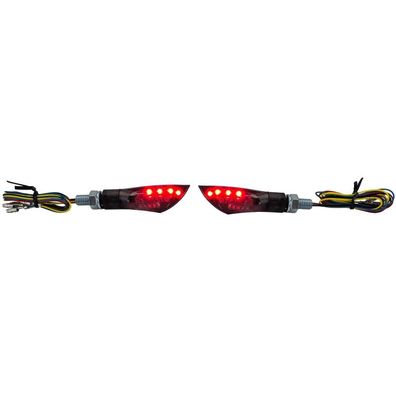 Motorrad LED Mini Blinker Rücklicht Dual Universal Schwarz mit E-Prüfzeichen